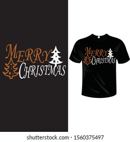 Merry christmas  text base vecror illustration tee shirt poster badge design
