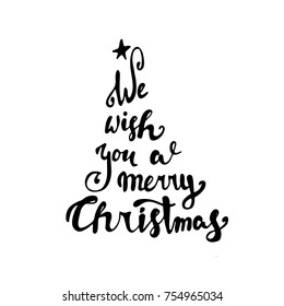 Merry Christmas text. Black typography on white background.