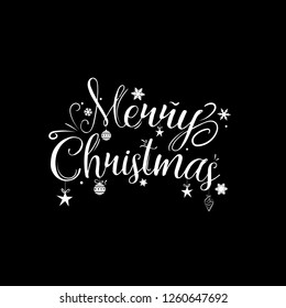 Merry Christmas Text Calligraphic. Greeting card invitation. Holiday Vector Greeting Gift Poster