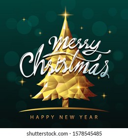 Merry Christmas text Calligraphic Lettering design card template. Suitable for Holiday Greeting Gift Poster. Calligraphy Font style Banner. Vector Illustration