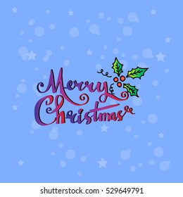 Merry Christmas,  text Calligraphic Lettering design 