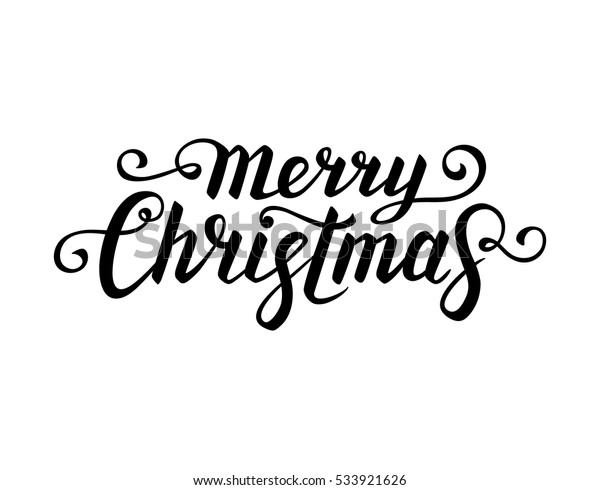 Merry Christmas Text Calligraphic Lettering New Stock Vector (Royalty ...