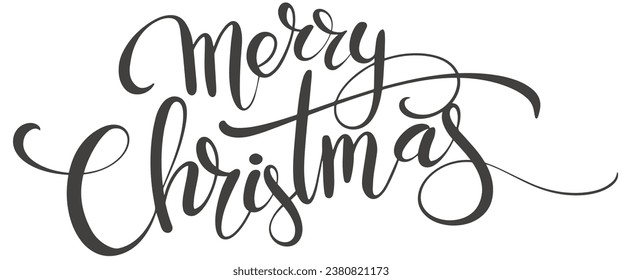 Merry christmas text calligraphic vector