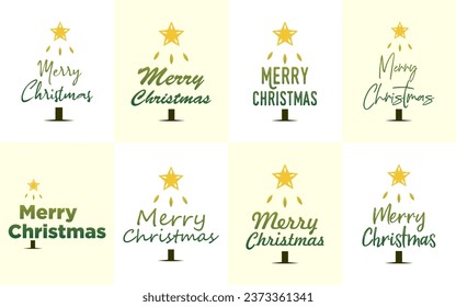 Merry Christmas text. Calligraphy text for greeting cards