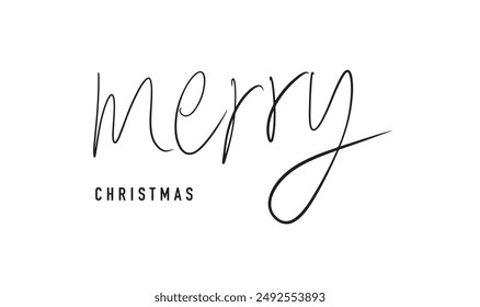 Merry christmas text calligraphy hand written script font decoration ornament decor december seson november january advertisement gift festival design winter box sale product label event party concept