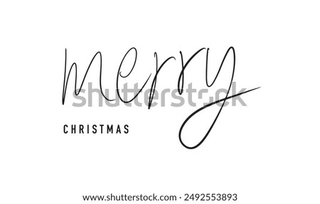 Merry christmas text calligraphy hand written script font decoration ornament decor december seson november january advertisement gift festival design winter box sale product label event party concept