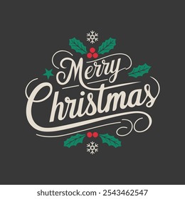 Feliz Natal texto Caligrafia. Ilustração vetorial. Caligrafia de script Xmas.
