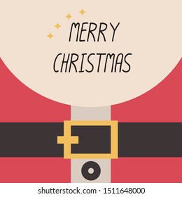 Merry Christmas text card poster banner. flat vector illustration.