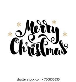 Vector Illustration Black Lettering Merry Christmas Stock Vector ...