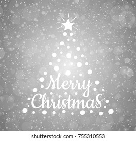 Merry Christmas - text with decoration. Vector.