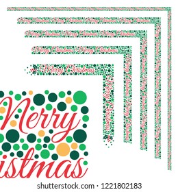 Merry Christmas text in decorative frames. Set of decorative elements.