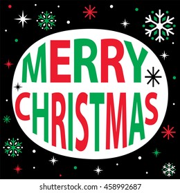 Merry christmas text design with black background