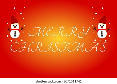 Merry Christmas text design Merry Christmas card with snowman