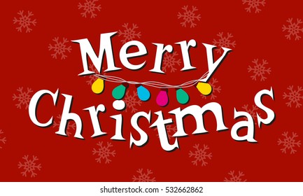 Merry Christmas text. Design postcard, greeting card, poster, banner. Vector illustration