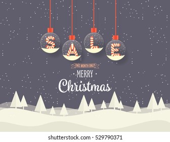 Merry Christmas. Text design. Usable for banners, greeting cards, gifts, sale.