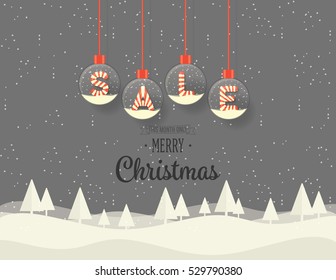 Merry Christmas. Text design. Usable for banners, greeting cards, gifts, sale.
