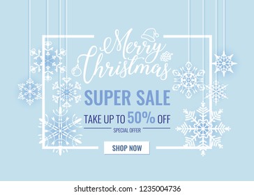 Merry Christmas text design. Vector logo, typography. Usable as banner, greeting card, gift package etc.