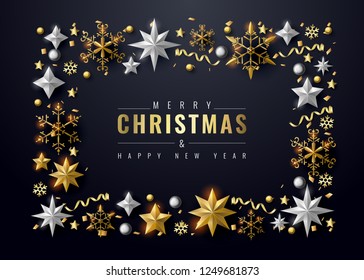 Merry Christmas text design. Vector logo, typography. Usable as banner, greeting card, gift package etc.
