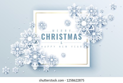 Merry Christmas text design. Vector logo, typography. Usable as banner, greeting card, gift package etc.