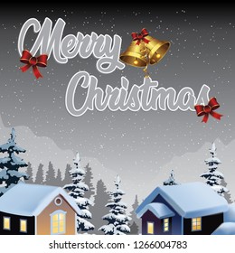 Merry Christmas text design. Vector logo, typography. Usable as banner, greeting card, gift package etc. - Vector