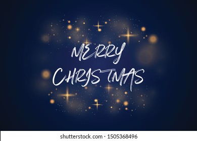 Merry Christmas text design. Vector logo, typography. Usable as banner, greeting card, gift package etc.