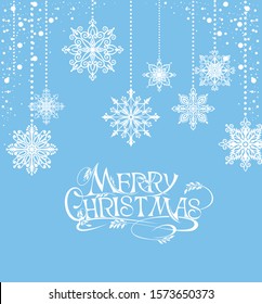 Merry Christmas text design. Vector logo, typography.