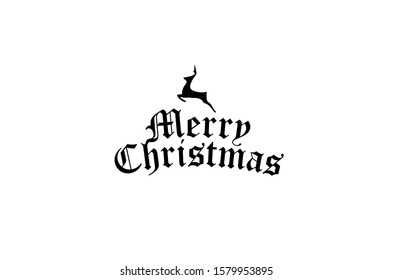 Merry Christmas Text Design. Vector logo, typography.