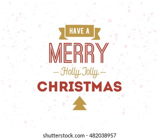 Merry Christmas text design. Vector logo, typography. Usable as banner, greeting card, gift package etc.