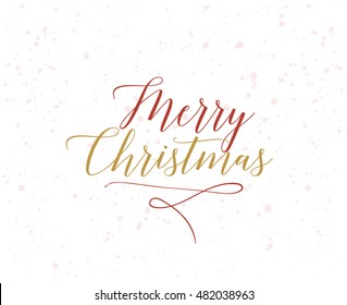 Merry Christmas text design. Vector logo, typography. Usable as banner, greeting card, gift package etc.