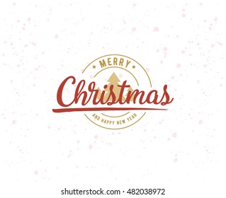 Merry Christmas text design. Vector logo, typography. Usable as banner, greeting card, gift package etc.