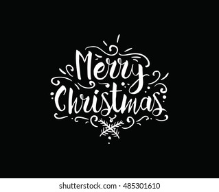 Merry Christmas text design. Vector logo, typography. Usable as banner, greeting card, gift package etc.