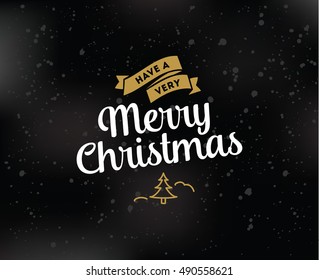 Merry Christmas text design. Vector logo, typography. Usable as banner, greeting card, gift package etc.