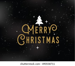 Merry Christmas text design. Vector logo, typography. Usable as banner, greeting card, gift package etc.