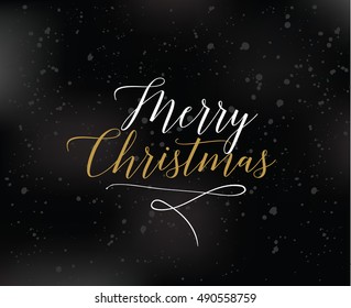 Merry Christmas text design. Vector logo, typography. Usable as banner, greeting card, gift package etc.