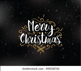 Merry Christmas text design. Vector logo, typography. Usable as banner, greeting card, gift package etc.