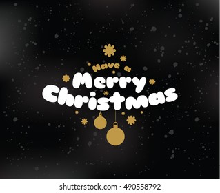 Merry Christmas text design. Vector logo, typography. Usable as banner, greeting card, gift package etc.