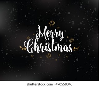 Merry Christmas text design. Vector logo, typography. Usable as banner, greeting card, gift package etc.