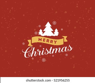 Merry Christmas text design. Vector logo, typography. Usable as banner, greeting card, gift package etc.