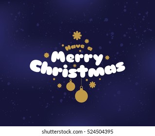 Merry Christmas text design. Vector logo, typography. Usable as banner, greeting card, gift package etc.