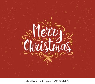 Merry Christmas text design. Vector logo, typography. Usable as banner, greeting card, gift package etc.