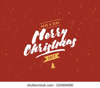 Merry Christmas text design. Vector logo, typography. Usable as banner, greeting card, gift package etc.