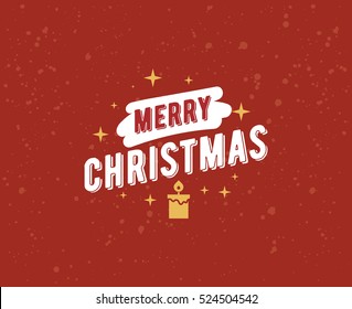 Merry Christmas text design. Vector logo, typography. Usable as banner, greeting card, gift package etc.