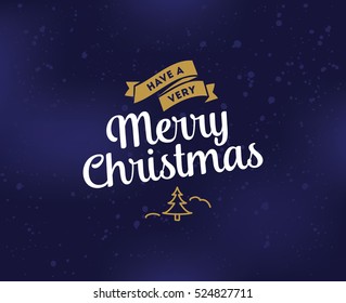 Merry Christmas text design. Vector logo, typography. Usable as banner, greeting card, gift package etc.