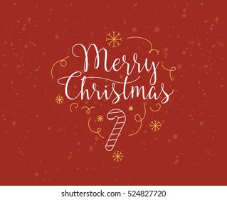 Merry Christmas text design. Vector logo, typography. Usable as banner, greeting card, gift package etc.