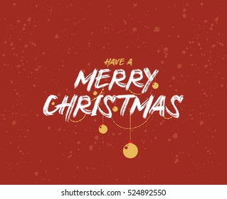 Merry Christmas text design. Vector logo, typography. Usable as banner, greeting card, gift package etc.