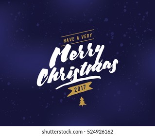 Merry Christmas text design. Vector logo, typography. Usable as banner, greeting card, gift package etc.