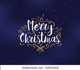 Merry Christmas text design. Vector logo, typography. Usable as banner, greeting card, gift package etc.