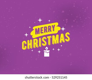 Merry Christmas text design. Vector logo, typography. Usable as banner, greeting card, gift package etc.