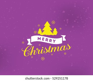 Merry Christmas text design. Vector logo, typography. Usable as banner, greeting card, gift package etc.