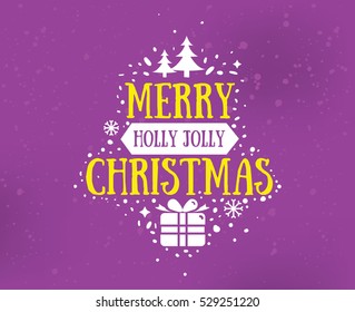 Merry Christmas text design. Vector logo, typography. Usable as banner, greeting card, gift package etc.